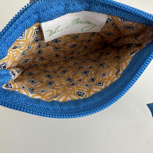 Vera Bradley Riviera Blue Zip Top Coin Purse Small Cotton Cosmetic Trinket Case - Picture 9 of 10